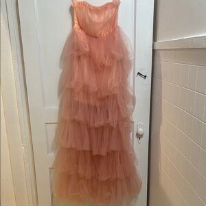 Elegant Blush/Peach Tulle Gown